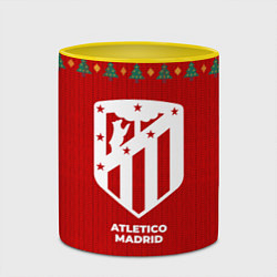 Кружка 3D Atletico Madrid new year, цвет: 3D-белый + желтый — фото 2
