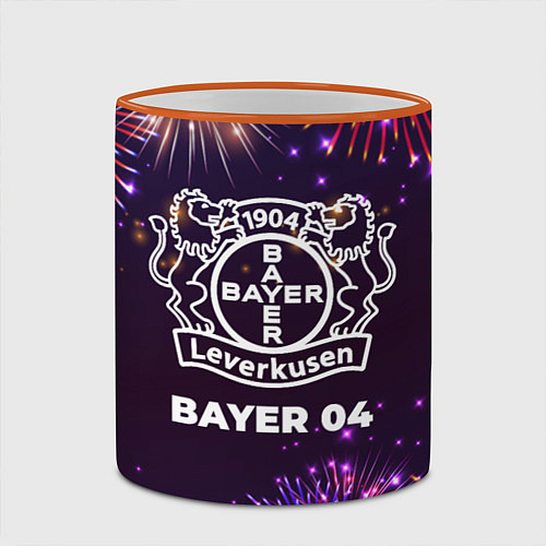 Кружка цветная Праздничный Bayer 04 / 3D-Оранжевый кант – фото 2
