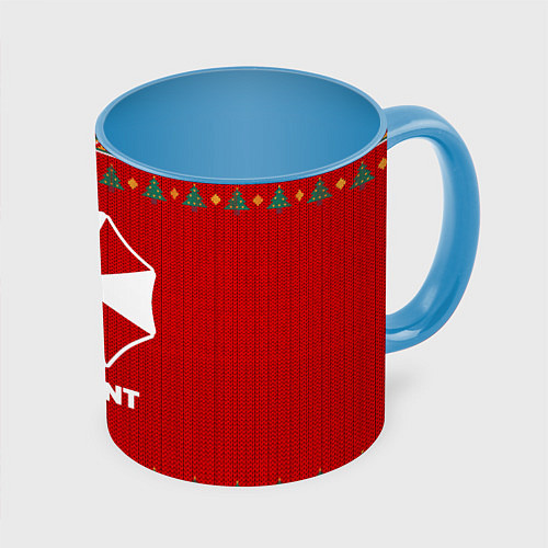 Кружка цветная Resident Evil new year / 3D-Белый + небесно-голубой – фото 1