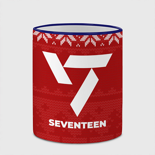 Кружка цветная Новогодний Seventeen / 3D-Синий кант – фото 2