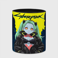 Кружка 3D Ребекка - cyberpunk, цвет: 3D-белый + черный — фото 2