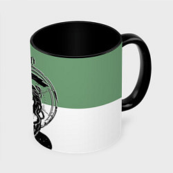 Кружка 3D Ведьма не стареет с вороном и нимбом, цвет: 3D-белый + черный