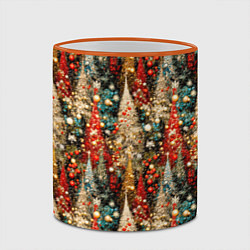 Кружка 3D Новогодний еловый лес, цвет: 3D-оранжевый кант — фото 2