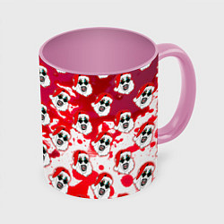 Кружка 3D Funny Santa clown Art in blood, цвет: 3D-белый + розовый
