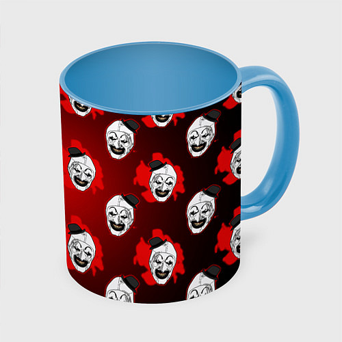 Кружка цветная Funny clown Art in blood / 3D-Белый + небесно-голубой – фото 1