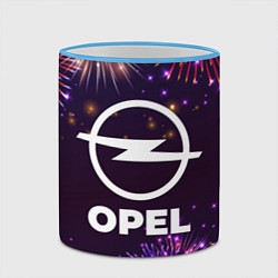 Кружка 3D Праздничный Opel, цвет: 3D-небесно-голубой кант — фото 2