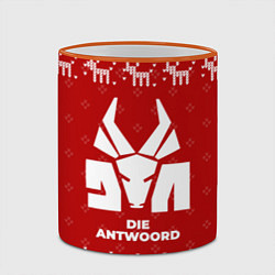 Кружка 3D Новогодний Die Antwoord с оленями, цвет: 3D-оранжевый кант — фото 2