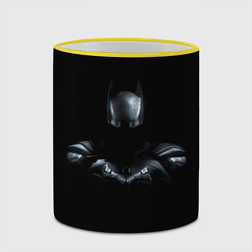 Кружка цветная Batman in the dark / 3D-Желтый кант – фото 2