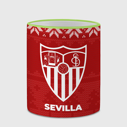 Кружка цветная Новогодний Sevilla / 3D-Светло-зеленый кант – фото 2