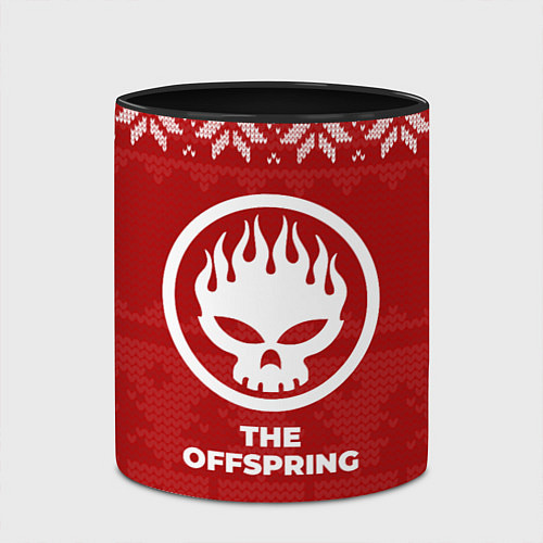 Кружка цветная Новогодний The Offspring / 3D-Белый + черный – фото 2