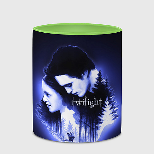 Кружка цветная Twilight Bella and Edward / 3D-Белый + светло-зеленый – фото 2