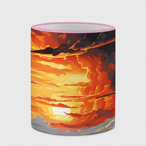 Кружка цветная Багровый закат / 3D-Розовый кант – фото 2