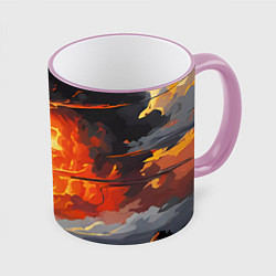 Кружка 3D Багровый закат, цвет: 3D-розовый кант