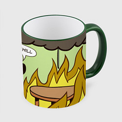 Кружка 3D This is chill - this is fine мем, цвет: 3D-зеленый кант