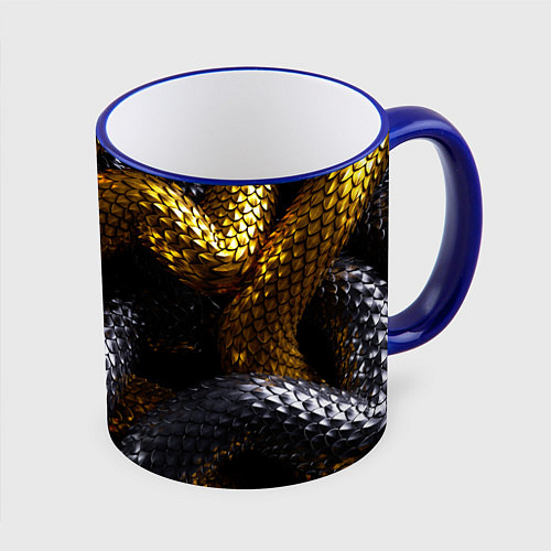 Кружка цветная Звенья одной цепи / 3D-Синий кант – фото 1