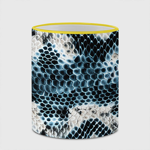 Кружка цветная Из кожи змеи / 3D-Желтый кант – фото 2