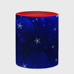 Кружка 3D Снежный узор, цвет: 3D-белый + красный — фото 2