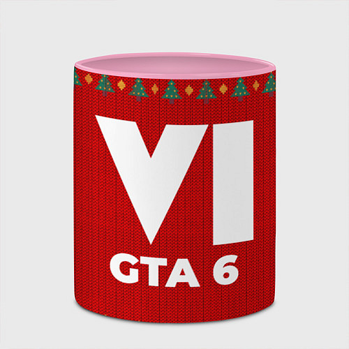 Кружка цветная GTA 6 new year / 3D-Белый + розовый – фото 2