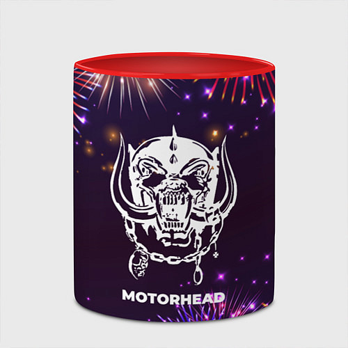 Кружка цветная Праздничный Motorhead Skull / 3D-Белый + красный – фото 2