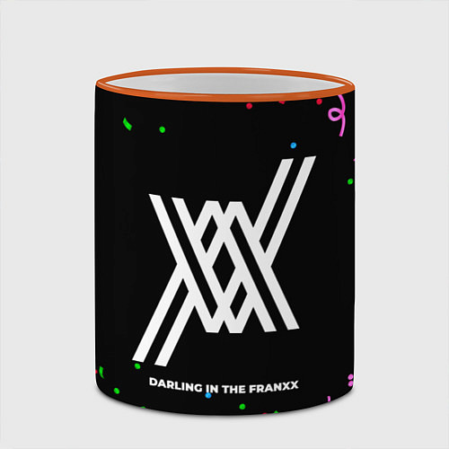Кружка цветная Darling in the FranXX конфети / 3D-Оранжевый кант – фото 2