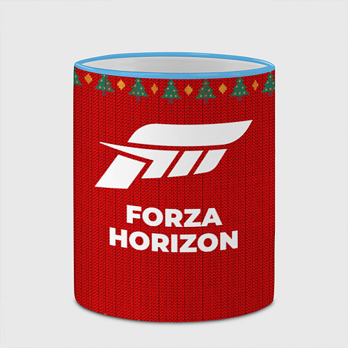 Кружка цветная Forza Horizon new year / 3D-Небесно-голубой кант – фото 2