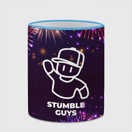 Кружка цветная Праздничный Stumble Guys / 3D-Небесно-голубой кант – фото 2