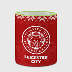 Кружка 3D Новогодний Leicester City, цвет: 3D-светло-зеленый кант — фото 2