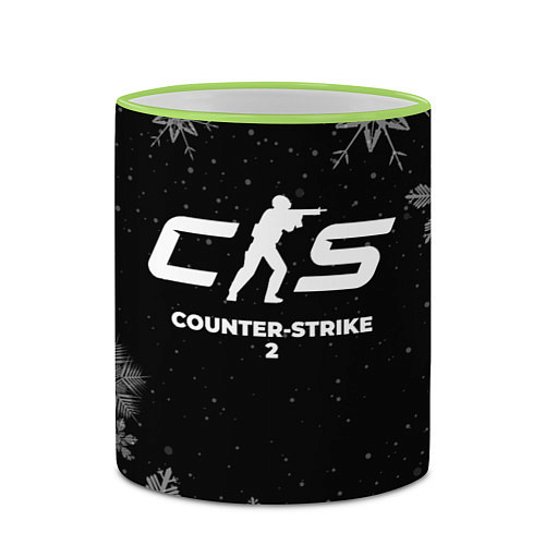 Кружка цветная Снежный Counter-Strike 2 / 3D-Светло-зеленый кант – фото 2