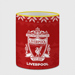 Кружка 3D Новогодний Liverpool, цвет: 3D-желтый кант — фото 2