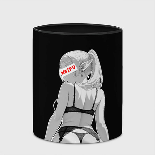 Кружка цветная Frieren sexy - Sousou no frieren / 3D-Белый + черный – фото 2