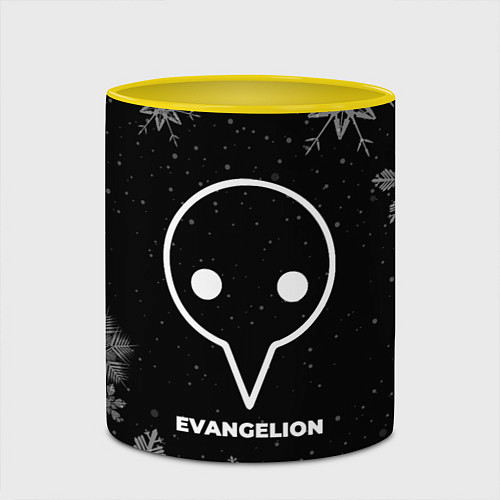 Кружка цветная Снежный Evangelion / 3D-Белый + желтый – фото 2