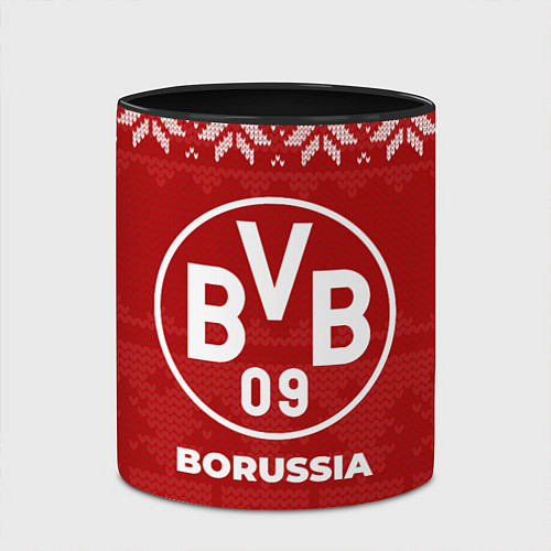 Кружка цветная Новогодний Borussia / 3D-Белый + черный – фото 2