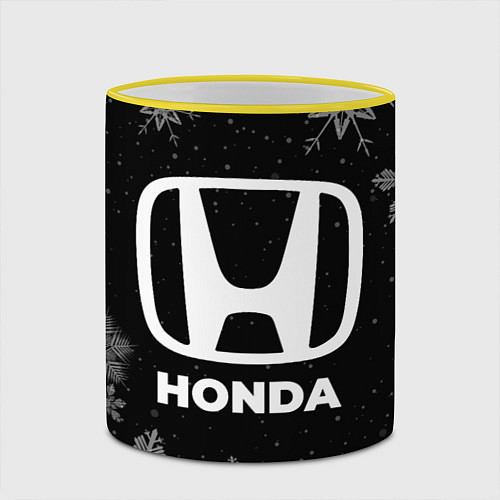 Кружка цветная Снежный Honda / 3D-Желтый кант – фото 2