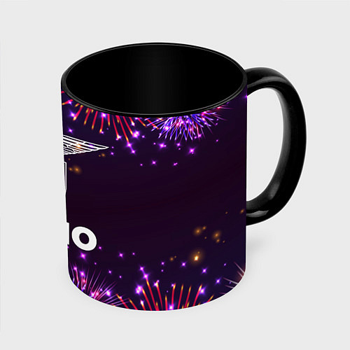 Кружка цветная Праздничный Lazio / 3D-Белый + черный – фото 1