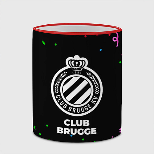 Кружка цветная Club Brugge конфети / 3D-Красный кант – фото 2