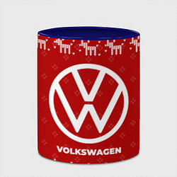 Кружка 3D Новогодний Volkswagen с оленями, цвет: 3D-белый + синий — фото 2