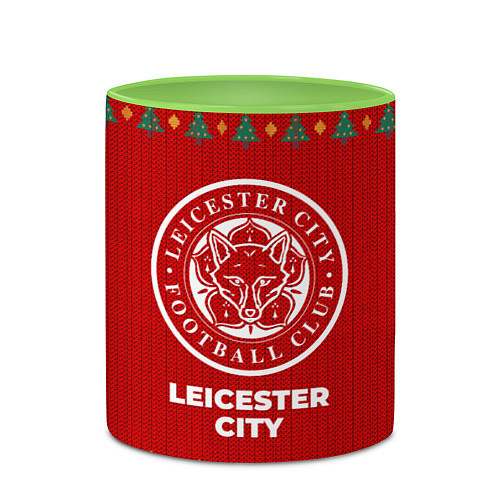 Кружка цветная Leicester City new year / 3D-Белый + светло-зеленый – фото 2