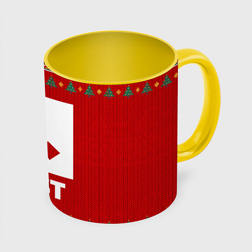 Кружка цветная Rust new year / 3D-Белый + желтый – фото 1