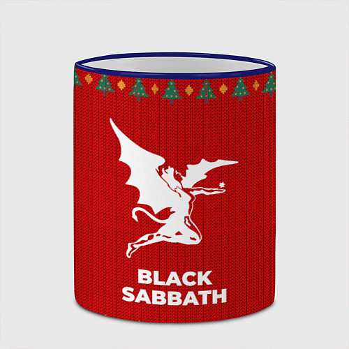 Кружка цветная Black Sabbath new year / 3D-Синий кант – фото 2