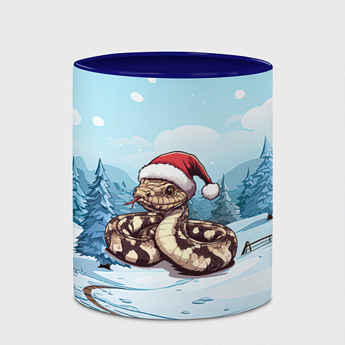 Кружка цветная Змейка новый 2025 год / 3D-Белый + синий – фото 2