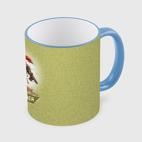 Кружка цветная Воин орк Warhammer / 3D-Небесно-голубой кант – фото 1