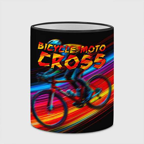 Кружка цветная Bicycle moto cross / 3D-Черный кант – фото 2