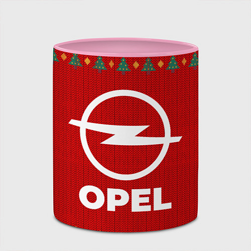 Кружка цветная Opel new year / 3D-Белый + розовый – фото 2