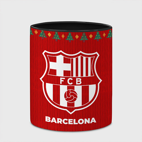Кружка цветная Barcelona new year / 3D-Белый + черный – фото 2