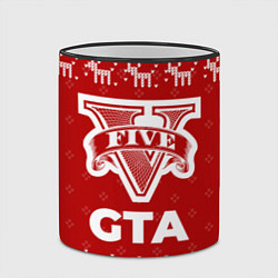 Кружка 3D Новогодний GTA с оленями, цвет: 3D-черный кант — фото 2