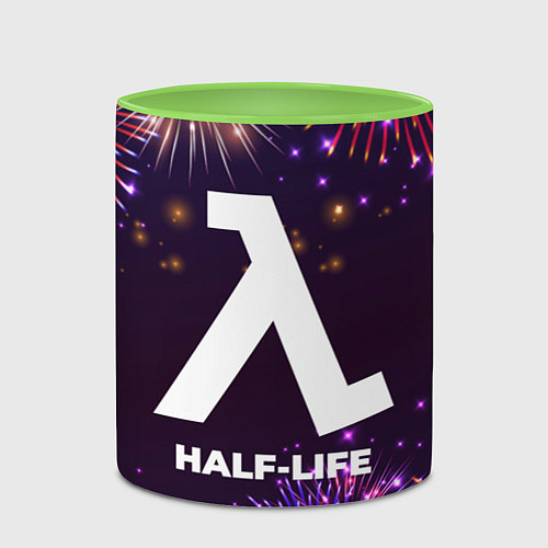 Кружка цветная Праздничный Half-Life / 3D-Белый + светло-зеленый – фото 2