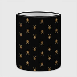 Кружка 3D Золотая маска кролика на черном, цвет: 3D-черный кант — фото 2