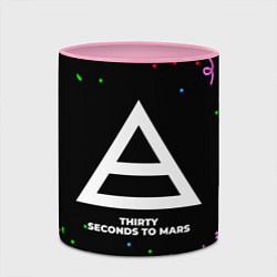 Кружка 3D Thirty Seconds to Mars конфети, цвет: 3D-белый + розовый — фото 2