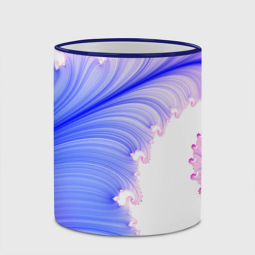 Кружка цветная Узоры неон фрактал / 3D-Синий кант – фото 2
