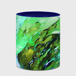 Кружка 3D Зелёная абстракция, цвет: 3D-белый + синий — фото 2